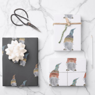 Papierfolien für Gnomen - Set von 3 Geschenkpapier Set