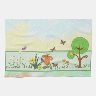 Papierfrühling Ostern Geschirrtuch