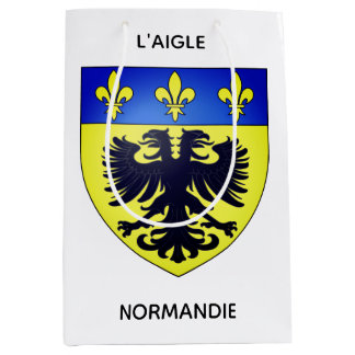 Papiergeschenktüten mit dem Wappen von L'Aigle Mittlere Geschenktüte