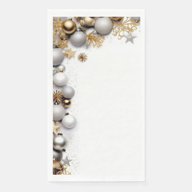 Papierhandtuch "Goldene Kugeln" Serviette (Vorderseite)