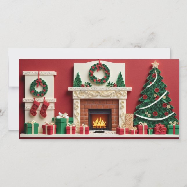 Papierheber Quillen Weihnachtskarte Foto Feiertagskarte (Rückseite)