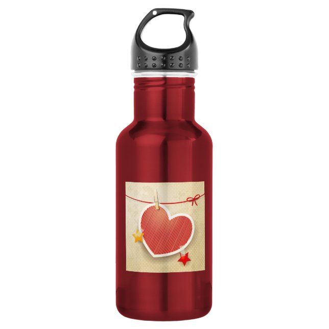 Papierherz Trinkflasche (Vorderseite)