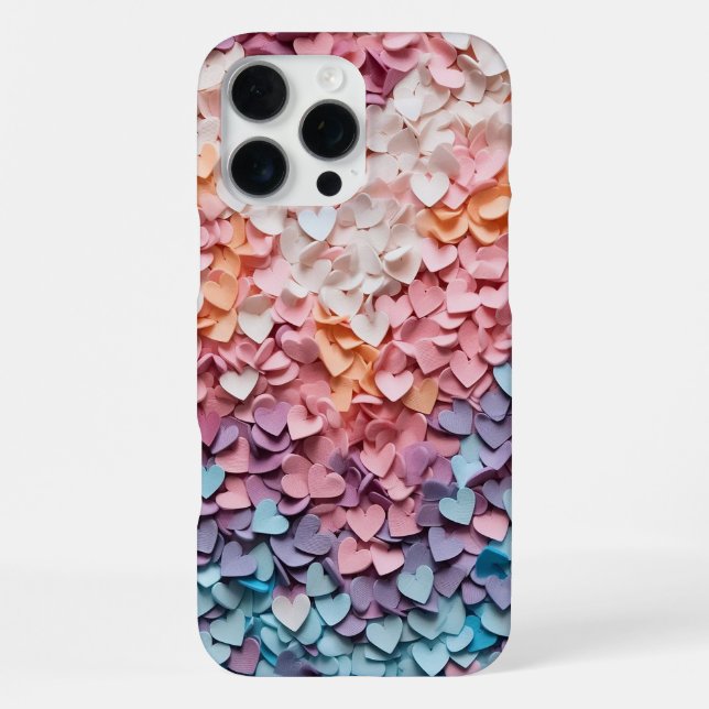 Papierherzen iPhone 16 Pro Max Hülle (Rückseite)