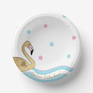 Papierhüllen "Gold Flamingo Baby & Mommy" Pappteller