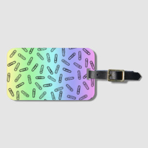 Papierklammern über Regenbogen Gepäckanhänger