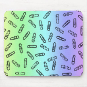 Papierklammern über Regenbogen Mousepad