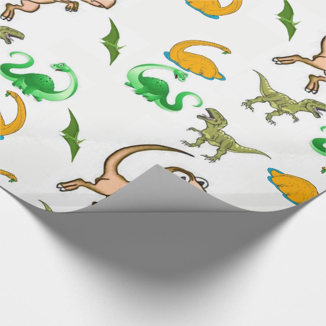 Papierkorb Dinosaurier Geschenkpapier (Ecke)