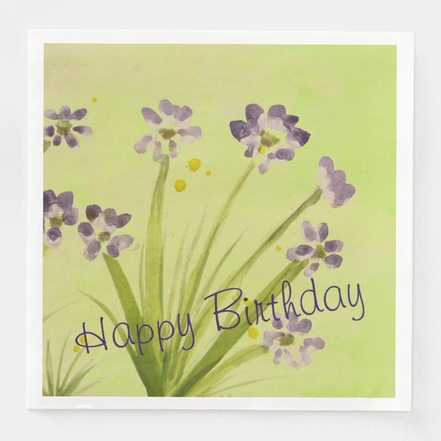 Papierkörbe mit Atemberaubender Lila Wasserfarbe Serviette (Vorderseite)