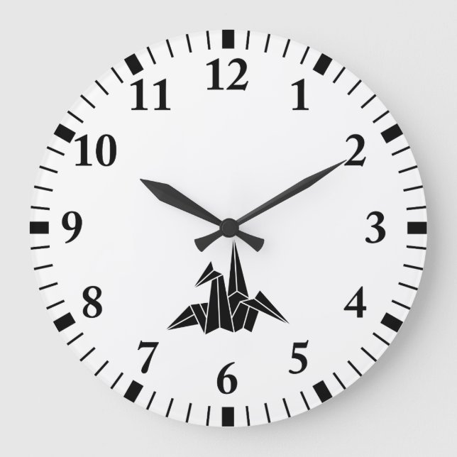 Papierkran Große Wanduhr (Vorderseite)