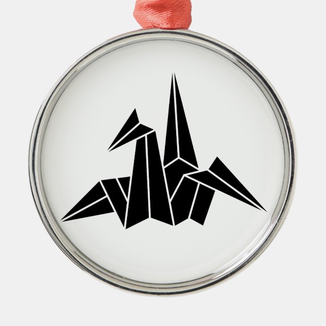 Papierkran Ornament Aus Metall (Vorne)