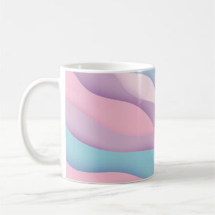 Papierkunst Cartoon abstrakte Wellen. Papier gesch Kaffeetasse