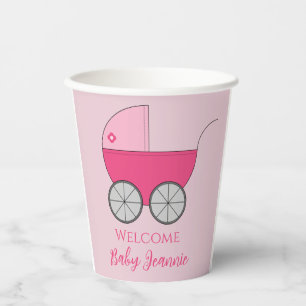 Papierkupplungen für Baby Carriage Shower Party Pappbecher