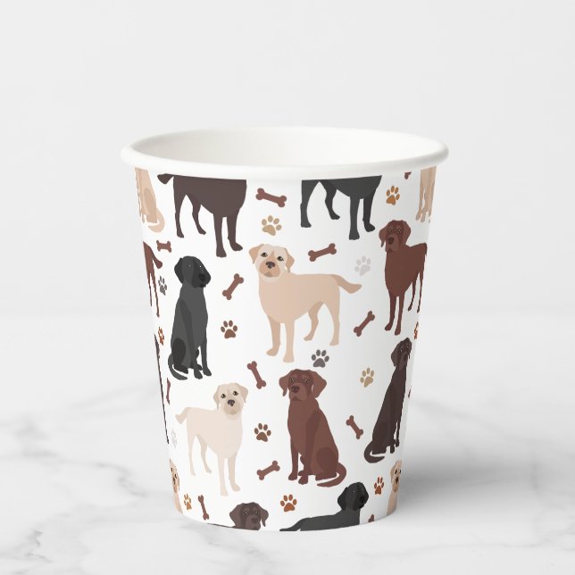 Papierkupplungen für Labrador-Retriever Pappbecher (Vorderseite)