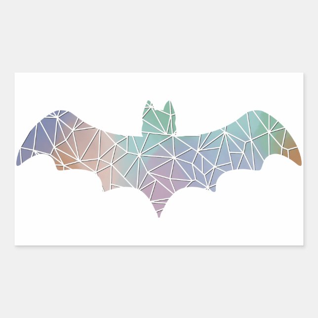 Papiermosaik-Bat-Aufkleber Rechteckiger Aufkleber (Vorderseite)
