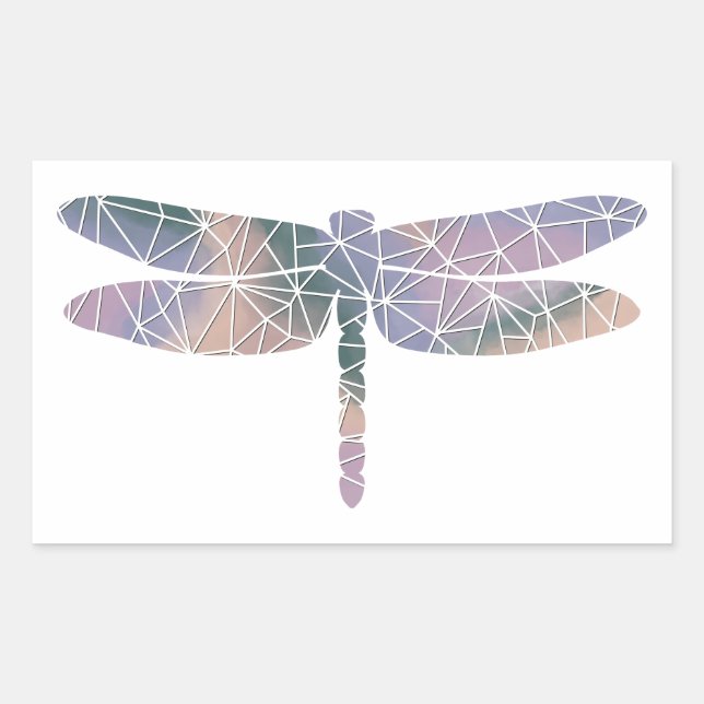 Papiermosaik-Dickdrachensticker Rechteckiger Aufkleber (Vorderseite)