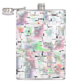 Papiermosaik in undurchsichtigen Farben und mit kl Flachmann