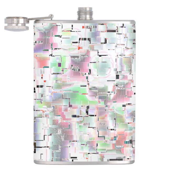 Papiermosaik in undurchsichtigen Farben und mit kl Flachmann (Geöffnet)