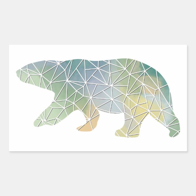 Papiermosaikbärenaufkleber Rechteckiger Aufkleber (Vorderseite)