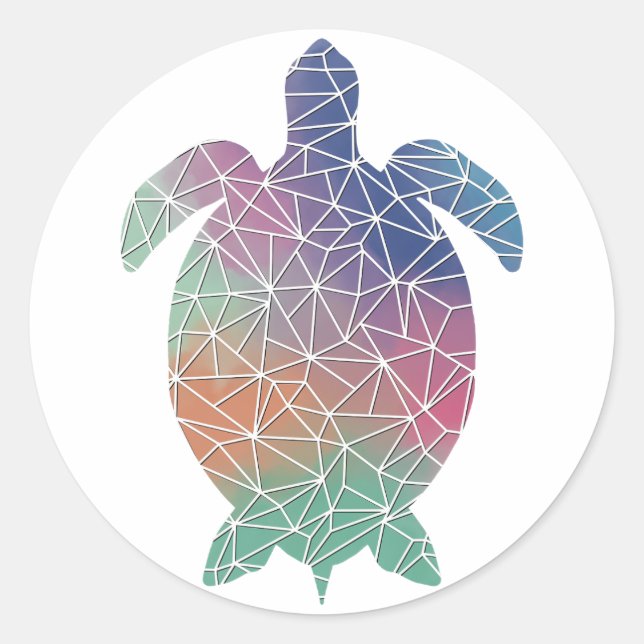 Papiermosaikschildkrötenkleber Runder Aufkleber (Vorderseite)