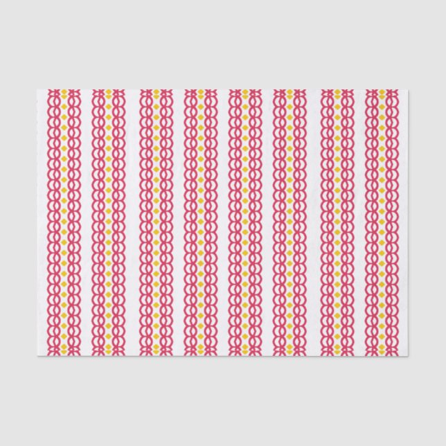 Papiermuster mit rotem und gelbem Muster Seidenpapier (Vorderseite)
