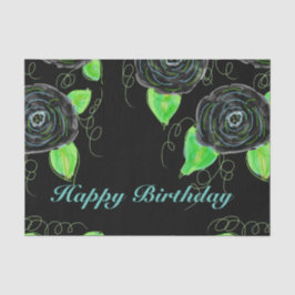 Papiermuster mit schwarzer Blume Seidenpapier