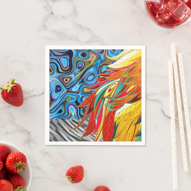 PapierNapkins, Abstrakte Farben Serviette (Beispiel)