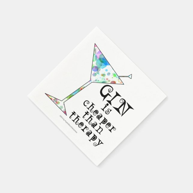 PAPIERNAPKINS - GIN IST KÄPFER ALS THERAPIE SERVIETTE (Ecke)