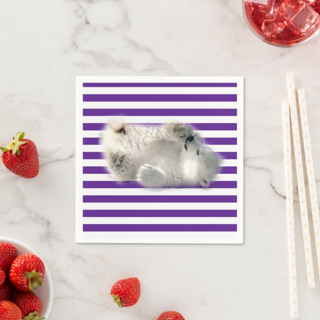 PapierNapkins, Lila Streifen Serviette (Beispiel)