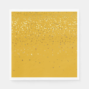 PAPIERPARTY EINWEG-SERVIETTEN KLEINE GOLDENE STERN SERVIETTE