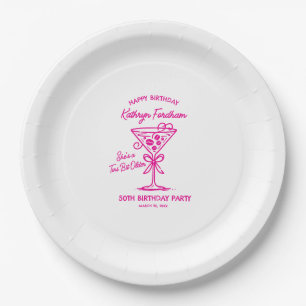 Papierplatte 50. Geburtstag Pink Martini Pappteller