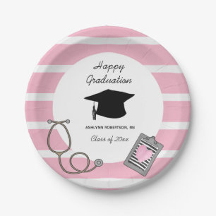 Papierplatte aus gestrichenem rosa Nursing School Pappteller