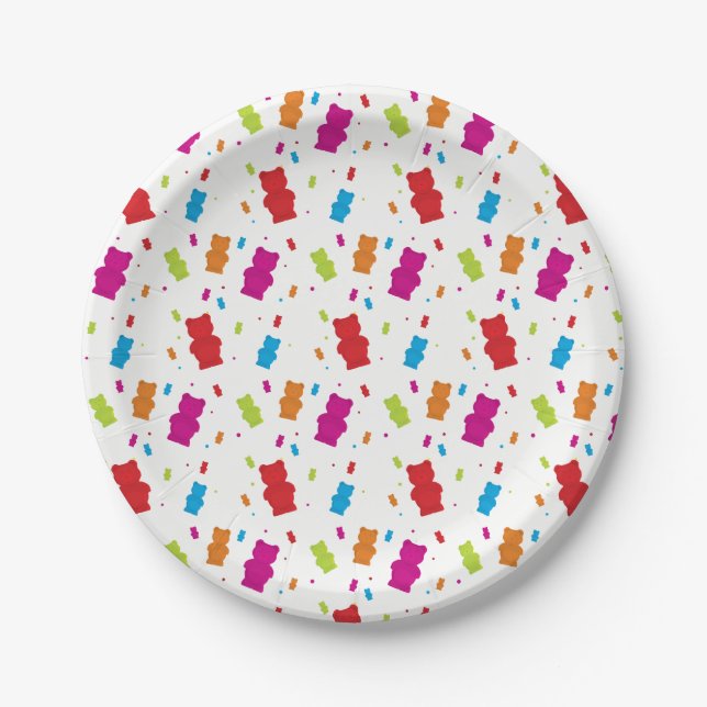 Papierplatte aus Gummi Bär-Candy-Muster Pappteller (Vorderseite)