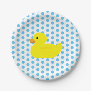 Papierplatte aus Gummi Duck Blue Dot Pappteller