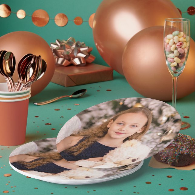 Papierplatte aus personalisiertem Foto Pappteller (Multi)