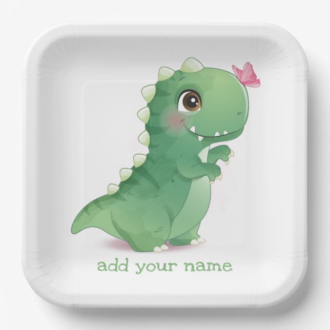 PAPIERPLATTE: BABY DINOSAUR PAPPTELLER (Vorderseite)