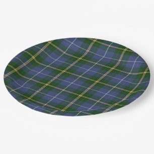 Papierplatte   blauer NeuschottlandTartan kariert Pappteller