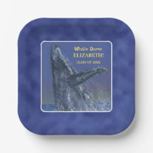 Papierplatte der Fun Whale Graduation