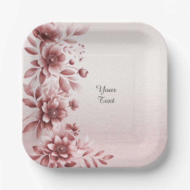 Papierplatte der Rose Dusty Pappteller (Vorderseite)