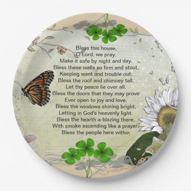 Papierplatte des irischen Hauses Pappteller (Vorderseite)