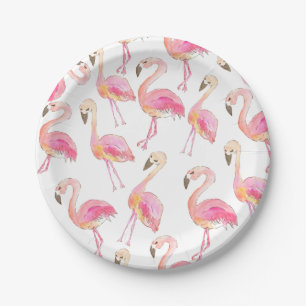 Papierplatte des niedlichen rosa Flamingos Pappteller