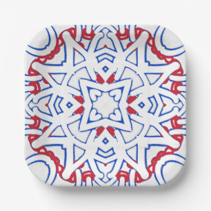 Papierplatte, ein elegantes, klassisches geometris pappteller