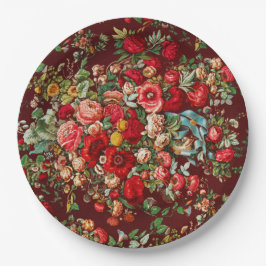 PAPIERPLATTE: FLORAL VINTAG CHINTZ PAPPTELLER