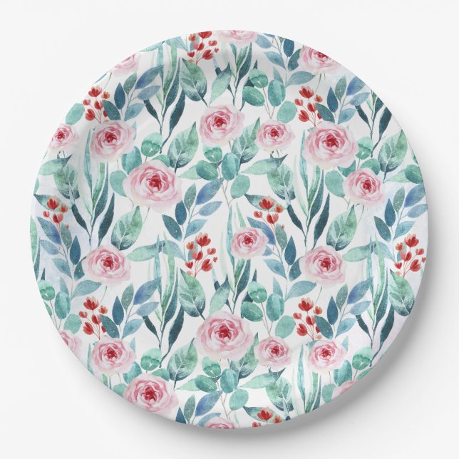 Papierplatte für Babydusche mit niedlichem Design. Pappteller (Vorderseite)