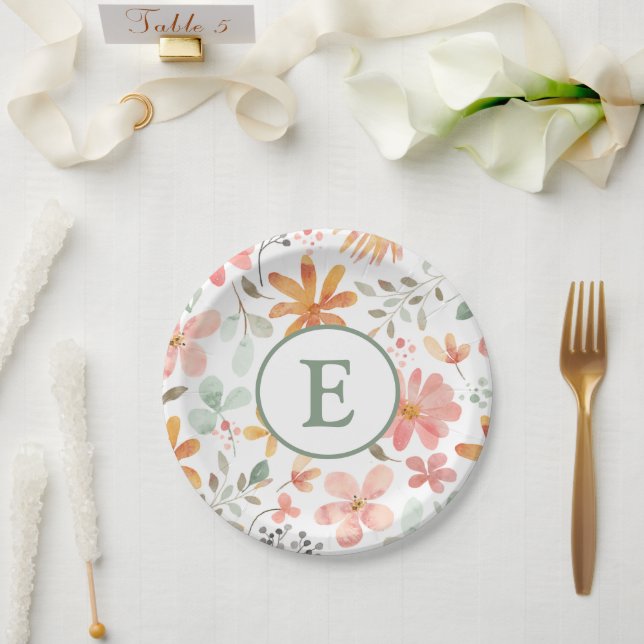 Papierplatte für Blumenpasten mit anfänglicher Ver Pappteller (Hochzeit)