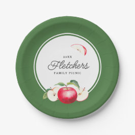 Papierplatte für botanische rote Äpfel Pappteller