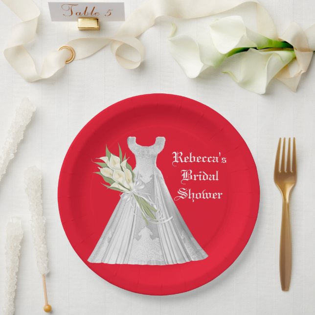 Papierplatte für das Hochzeitskleid-Brautparty Pappteller (Hochzeit)