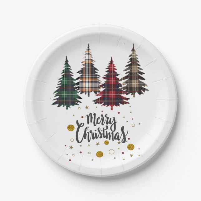 Papierplatte für das Weihnachtsfest-Party Pappteller (Vorderseite)