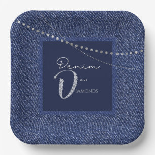 Papierplatte für Denim und Diamanten Pappteller