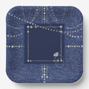 Papierplatte für Denim und Diamanten Pappteller