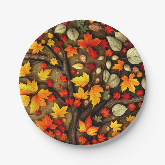 Papierplatte für Herbstleaves Pappteller (Vorderseite)